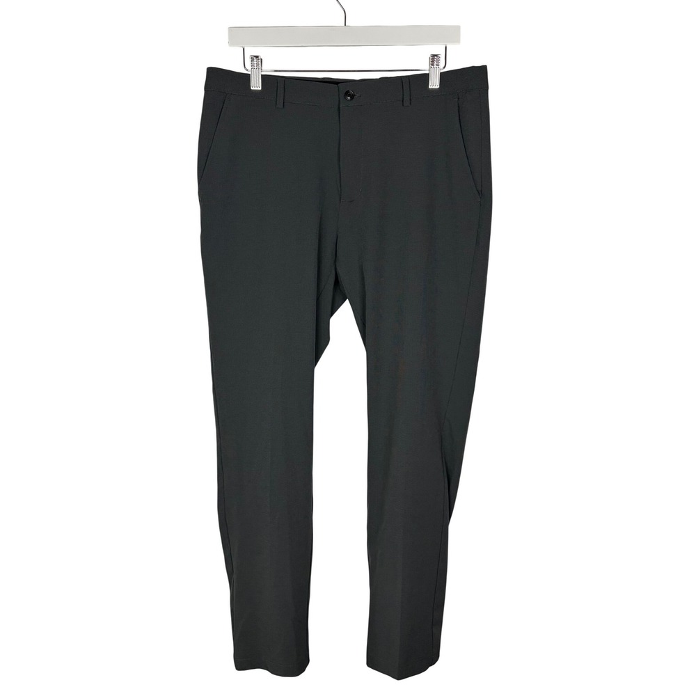 Mens Charcoal Gray Stretch Golf Dress Pants 34x32 Flat Front Performance